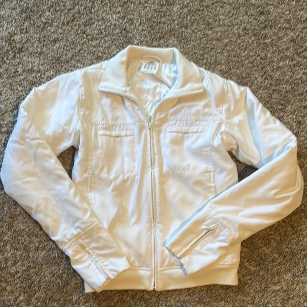 Women’s XS white adidas spring light weight zip up jacket